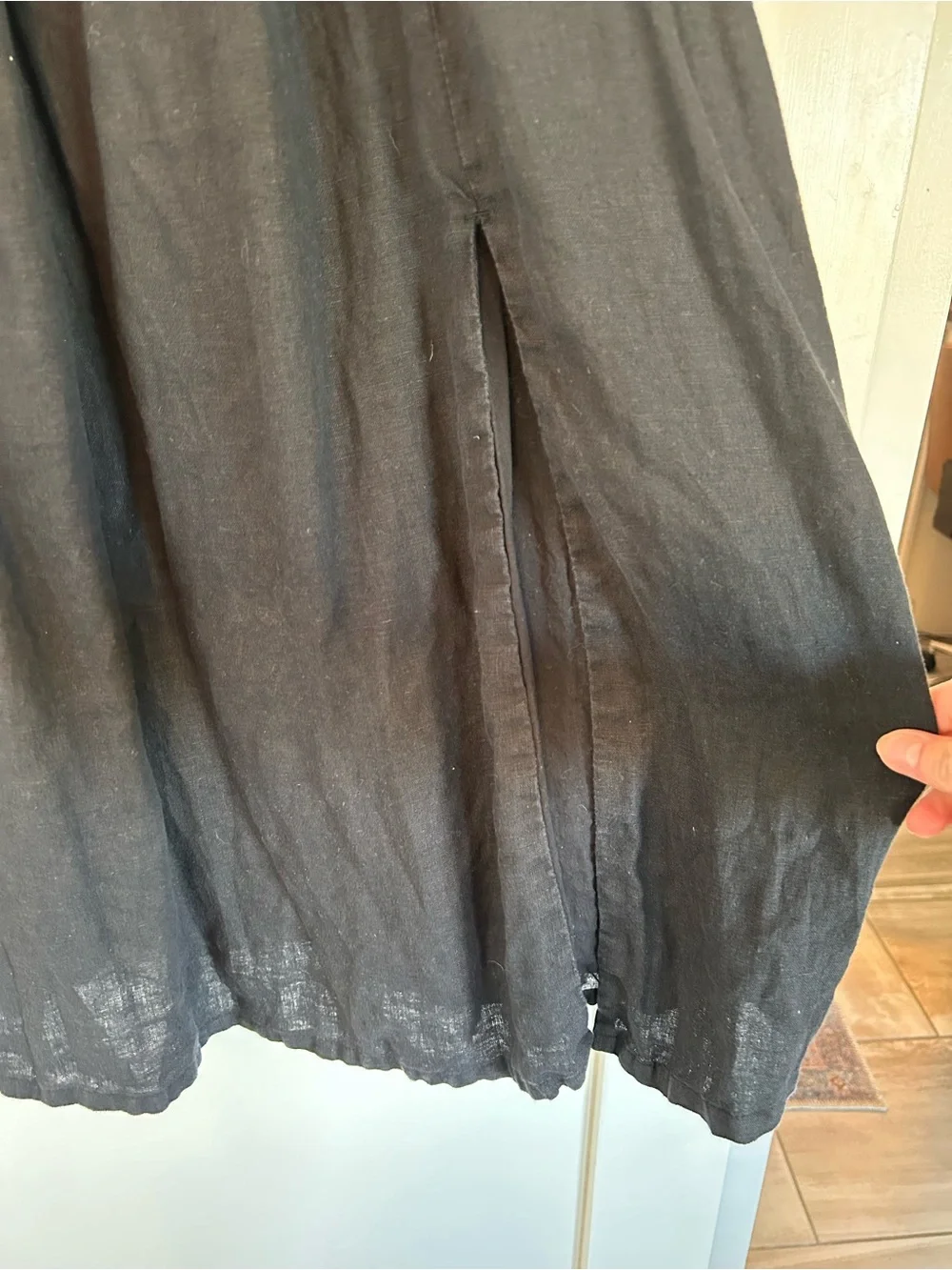 J. Crew Black Smocked Midi Dress with Puff Long Sleeves